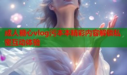 成人糖心vlog污本本精彩内容解锁私密互动体验