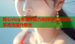 糖心vlog老炮卡助力创作轻松剪辑分享高效提升曝光