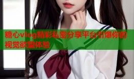 糖心vlog精彩私密分享平台引爆你的视觉欲望体验