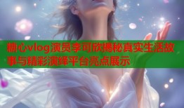 糖心vlog演员李可欣揭秘真实生活故事与精彩演绎平台亮点展示