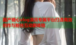 国产糖心vlog演员专属平台打造高效创作与粉丝互动新体验