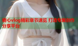 糖心vlog精彩章节速览 打造专属创作分享平台