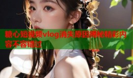 糖心短视频vlog消失原因揭秘精彩内容不容错过