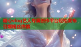 糖心vlog艺人专属创作平台轻松发布引爆粉丝热情