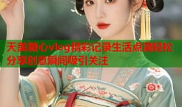天美糖心vlog精彩记录生活点滴轻松分享创意瞬间吸引关注