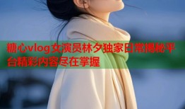 糖心vlog女演员林夕独家日常揭秘平台精彩内容尽在掌握