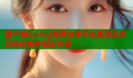 国产糖心vlog免费分享平台高清无水印轻松制作精彩内容