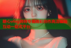 糖心vlog师师专属精彩创作高清编辑互动一站式平台