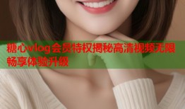 糖心vlog会员特权揭秘高清视频无限畅享体验升级