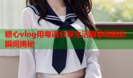 糖心vlog用粤语分享生活趣事和精彩瞬间揭秘