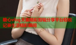 糖心vlog天美精彩剪辑分享平台轻松记录生活精彩瞬间