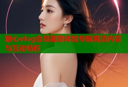 糖心vlog会员邀您体验专属高清内容与互动特权